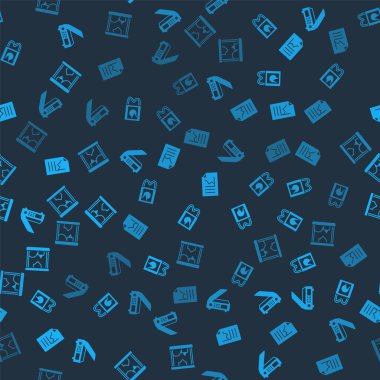 Tarayıcı, kağıt alışveriş torbası, grafik grafikli belge ve 3D yazıcıyı kusursuz desen üzerine ayarla. Vektör.