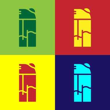 Pop Art Light simgesi renk arkaplanında izole edildi. Vektör.
