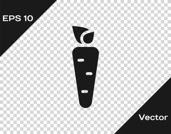 Black Carrot Symbol Isoliert Auf Transparentem Hintergrund Vektor — Stockvektor