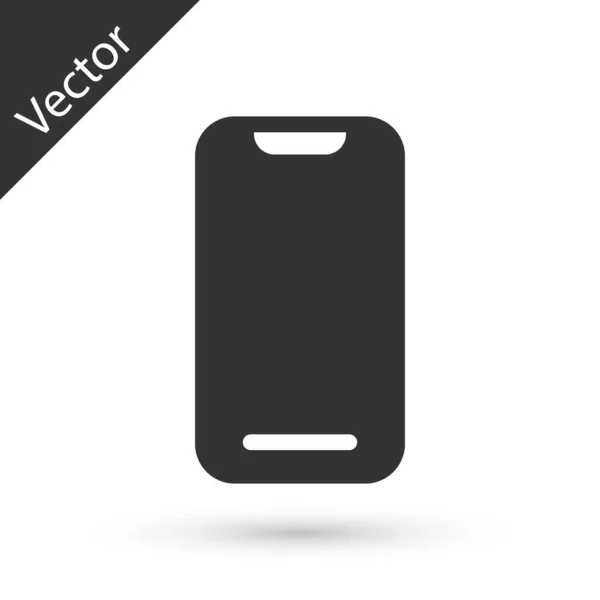 Smartphone Cinza Ícone Telefone Celular Isolado Fundo Branco Vetor — Vetor de Stock