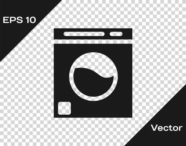 Ícone Black Washer Isolado Fundo Transparente Ícone Máquina Lavar Máquina — Vetor de Stock