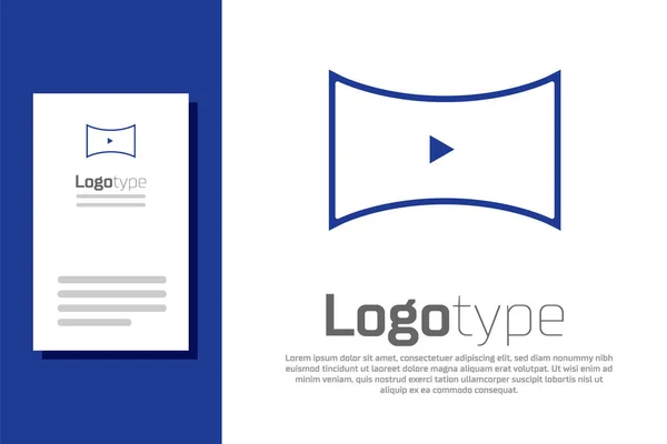 Azul Online Reproducir Icono Vídeo Aislado Sobre Fondo Blanco Película — Archivo Imágenes Vectoriales