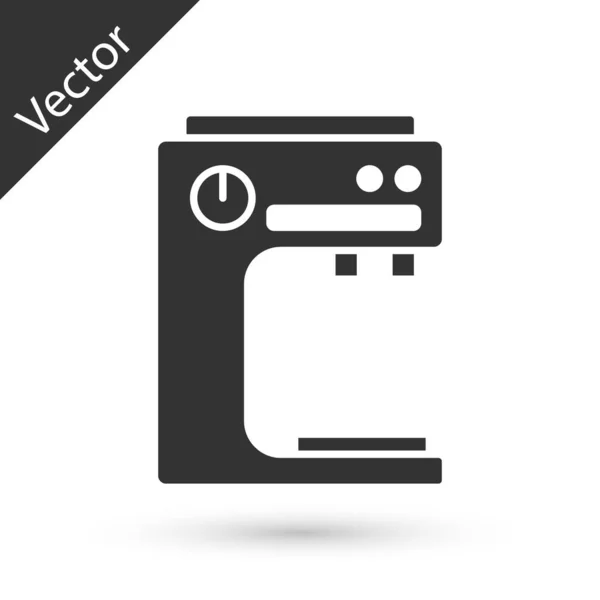 Grey Coffee Machine Icon Isolated White Background Vector — Stock Vector