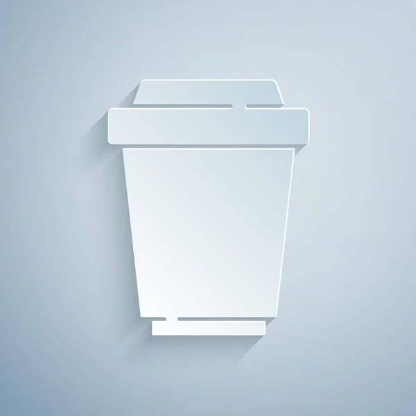 Papier Découpé Tasse Café Pour Aller Icône Isolée Sur Fond — Image vectorielle