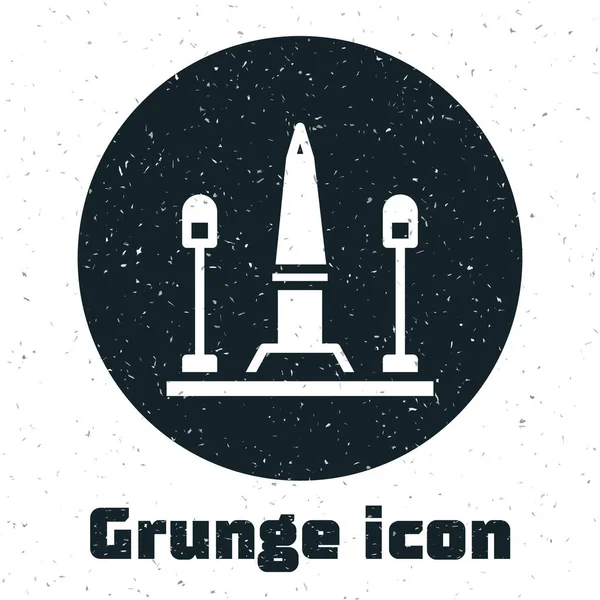 Grunge Place Concorde París Francia Icono Aislado Sobre Fondo Blanco — Vector de stock