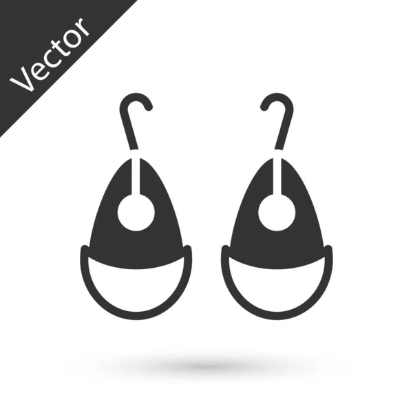 Graue Ohrringe Symbol Isoliert Auf Weißem Hintergrund Schmuck Accessoires Vektor — Stockvektor