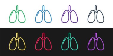 Ciğerleri siyah beyaz arkaplanda izole et. Vektör..