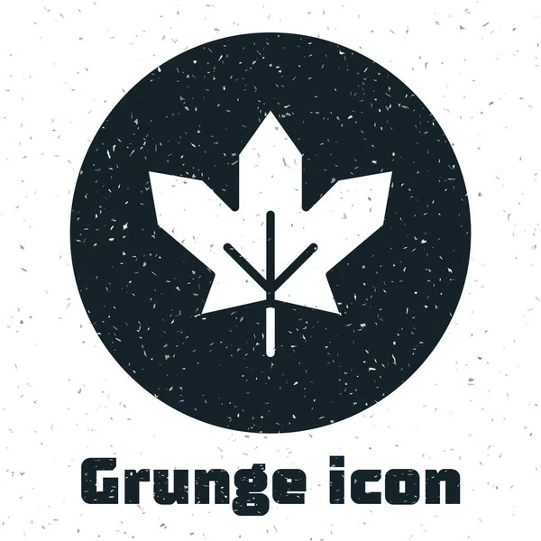 Grunge Icono Hoja Arce Canadiense Aislado Sobre Fondo Blanco Canadá — Vector de stock