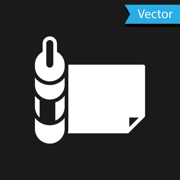 Белый Рулон Бумаги Иконка Изолированы Черном Фоне Вектор — стоковый вектор