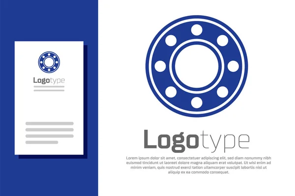 Blauwe Fietskogellager Pictogram Geïsoleerd Witte Achtergrond Logo Ontwerp Template Element — Stockvector