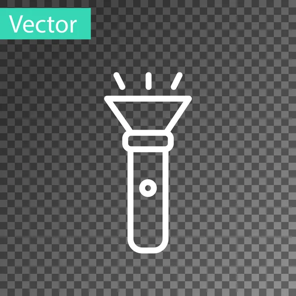 白线闪光灯图标隔离在透明的背景上 — 图库矢量图片