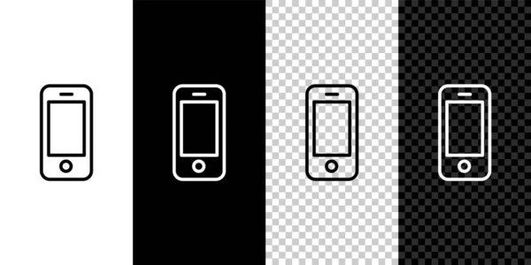 Isometrisk Smartphone Mobiltelefon Ikon Isolerad Grå Bakgrund Blå Fyrkantig Knapp — Stock vektor