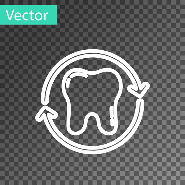 Белая Линия Отбеливание Зубов Иконка Концепции Изолированы Прозрачном Фоне Символ — стоковый вектор