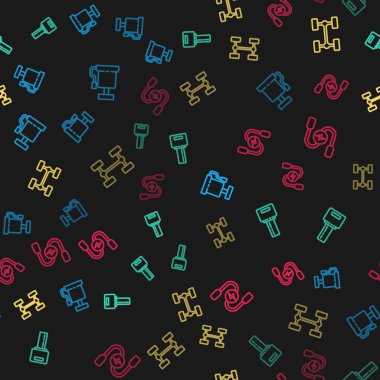 Kablo pompasını ayarlayın, uzaktan kumandalı anahtar, Chassis arabası ve akü şarj kablosu kusursuz desenli. Vektör