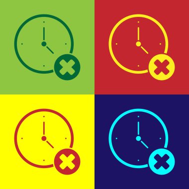 Pop Art Clock silme simgesi renk arkaplanında izole edildi. Zaman sembolü. Vektör.