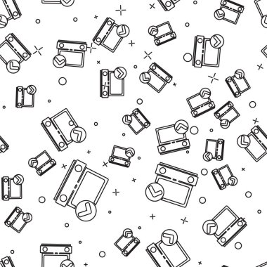 Siyah Çizgi Takvimi beyaz arkaplanda işaretli simge izole edildi. Vektör.