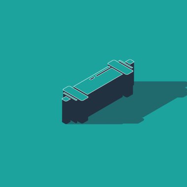Isometric Shock emici simgesi yeşil arkaplanda izole edildi. Vektör.