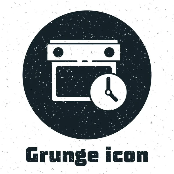 Calendario Grunge Icono Del Reloj Aislados Sobre Fondo Blanco Horario — Vector de stock