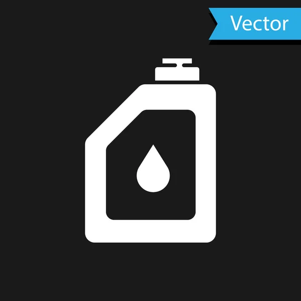 Bote Blanco Para Icono Del Aceite Máquina Motor Aislado Sobre — Vector de stock