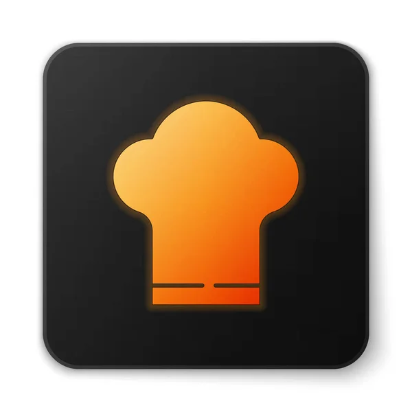 Orange Glowing Neon Chef Hat Icon Isolated White Background Cooking — Stock Vector