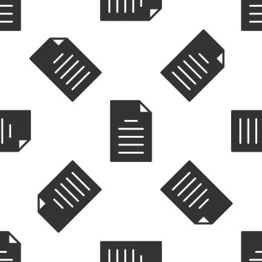 Gri Dosya belgesi simgesi beyaz arkaplandaki kusursuz deseni izole etti. Kontrol listesi simgesi. İş konsepti. Vektör.