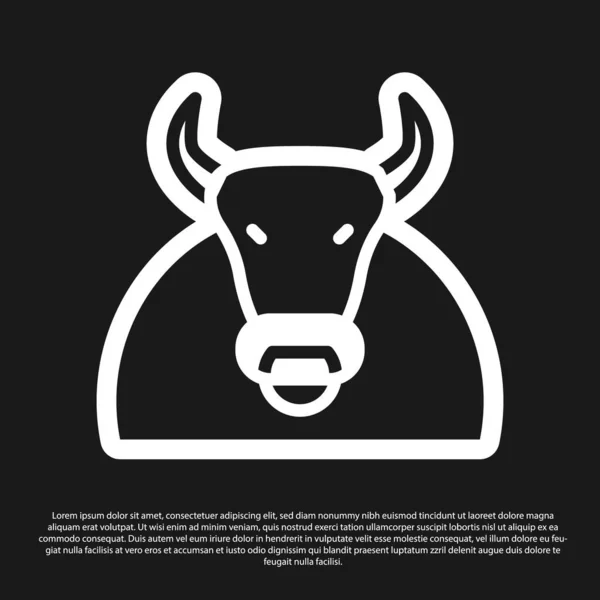 Icono Toro Negro Aislado Sobre Fondo Negro Toro Combate Español — Vector de stock