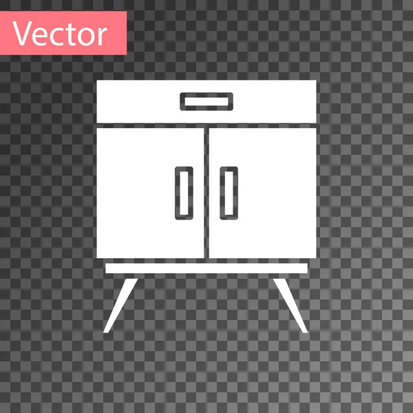 Weiße Kommode Icon Isoliert Auf Transparentem Hintergrund Vektor — Stockvektor