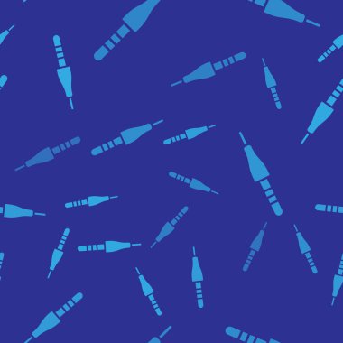 Mavi Ses Jack simgesi mavi arkaplandaki kusursuz deseni izole etti. Bağlantı ses ekipmanları için ses kablosu. Fiş kablosu. Müzik aleti. Vektör.