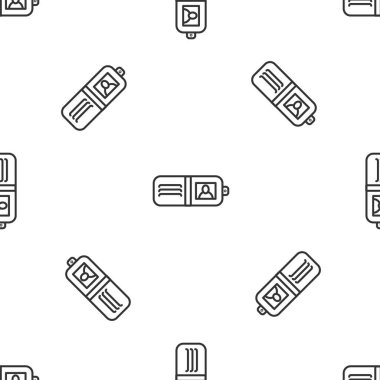 Gri çizgili Cüzdan simgesi beyaz arka planda kusursuz desen izole etti. Çanta ikonu. Nakit tasarruf sembolü. Vektör İllüstrasyonu.