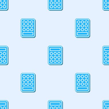 Mavi hat parola koruması ve güvenlik erişim simgesi gri arka planda izole edilmiş. Güvenlik, güvenlik, koruma, gizlilik kavramı. Vektör.