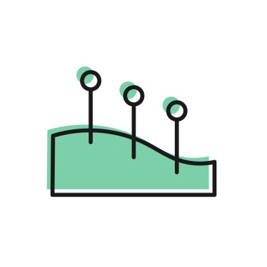 Siyah çizgi akupunktur terapisi ikonu beyaz arka planda izole edildi. Çin ilacı. Holistik ağrı kontrol tedavileri. Vektör.