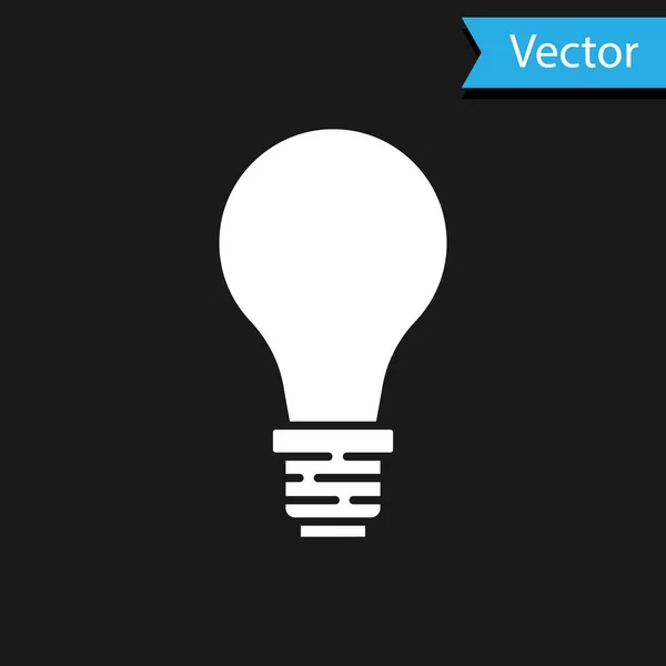 White Light Bulb Concept Idea Icon Isolated Black Background Energy — Stock Vector