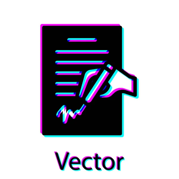 Icono Petición Negra Aislado Sobre Fondo Blanco Vector — Vector de stock