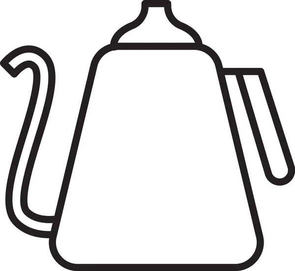 Black Line Kettle Handle Icon Isolated White Background Teapot Icon — Stock Vector
