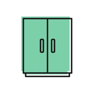 Siyah çizgi kıyafet ikonu beyaz arka planda izole edildi. Vektör.