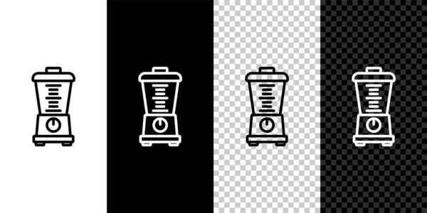 Nastavit Řádek Blender Ikonu Izolované Černobílém Pozadí Elektrický Stacionární Kuchyňský — Stockový vektor