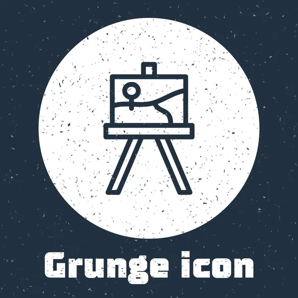 Línea Grunge Easel Madera Icono Tableros Arte Pintura Aislado Sobre — Vector de stock