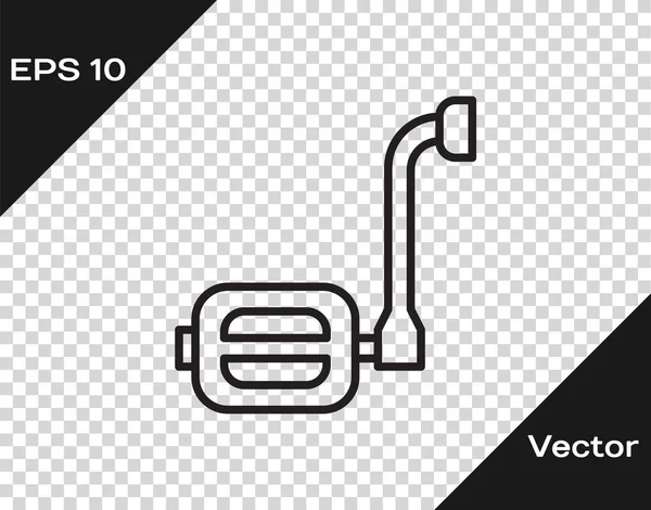 Black Line Fahrradpedal Symbol Isoliert Auf Transparentem Hintergrund Vektor — Stockvektor