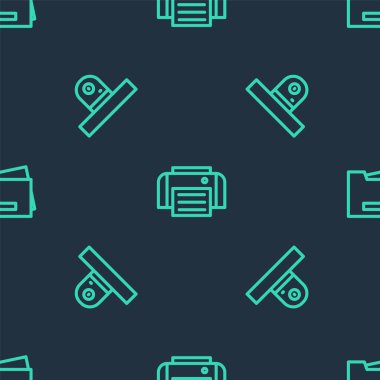 Hattı yazıcı, güvenlik kamerası ve kusursuz şablona ayarlayın. Vektör