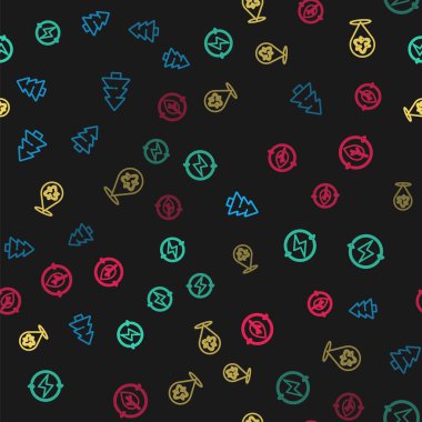 Yılbaşı ağacı, yıldırım, geri dönüşüm ve yaprağı kusursuz bir şekilde dizin. Vektör