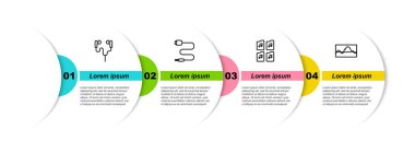 Hat Air kulaklıkları, ses krikoyu, müzik dosyası belgesi ve dalga eşitleyicisini ayarla. Ticari bilgi şablonu. Vektör