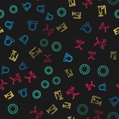 Bisiklet kilidini, tekerlek lastiğini, hava pompasını ayarlayın ve çocuklar için sorunsuz bir düzen oluşturun. Vektör