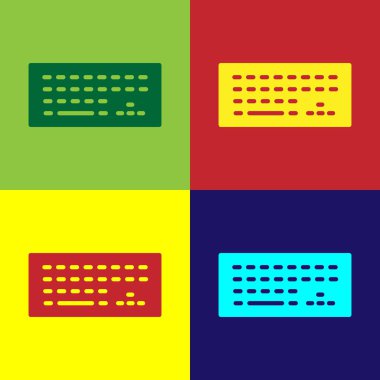 Pop Art Bilgisayar klavye simgesi renk arkaplanında izole edildi. Bilgisayar bileşeni işareti. Vektör.