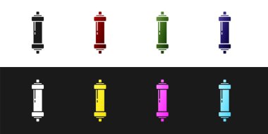 Siyah ve beyaz arkaplanda şok emici simgesini ayır. Vektör.