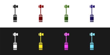 Diş fırçası simgesini siyah ve beyaz arkaplanda izole et. Vektör.