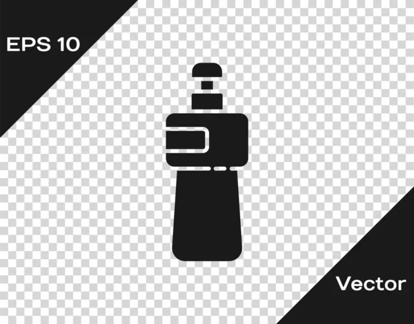 Black Dishwashing Liquid Bottle Icon Isolated Transparent Background Liquid Detergent — Stock Vector