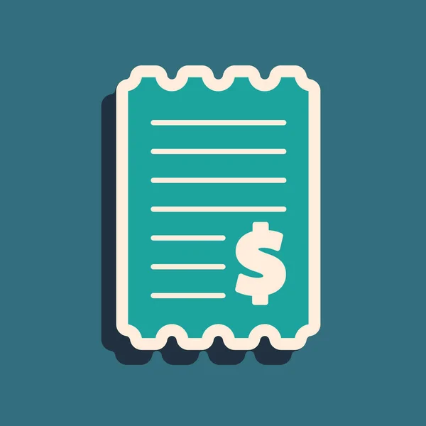 Grünbuch Check Und Finanzcheck Symbol Isoliert Auf Grünem Hintergrund Papierdruck — Stockvektor
