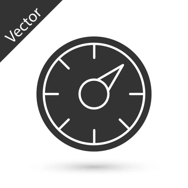 Grey Digital Speed Meter Concept Icon Isolated White Background Global — Stock Vector
