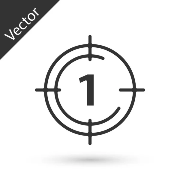 Grey Old Film Countdown Frame Symbol Isoliert Auf Weißem Hintergrund — Stockvektor