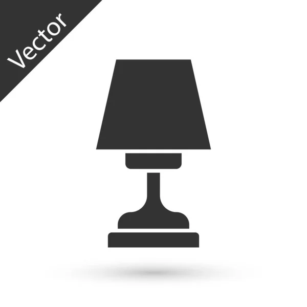 Icono Lámpara Mesa Gris Aislado Sobre Fondo Blanco Vector — Vector de stock
